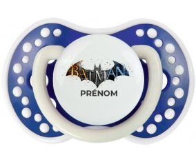 Batman logo design-1 avec prénom : Bleu-marine phosphorescente Tétine embout Lovi Dynamic