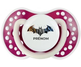 Batman logo design-1 avec prénom : Fuchsia phosphorescente Tétine embout Lovi Dynamic