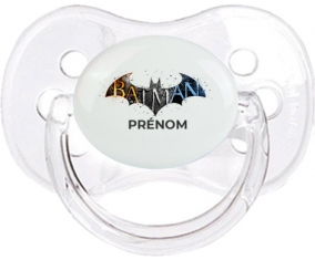 Batman logo design-1 avec prénom : Transparent classique Tétine embout cerise
