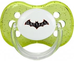 Batman logo design-2 : Vert à paillette Tétine embout cerise