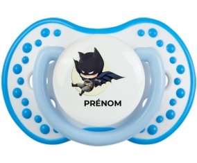 Batman kids logo design-1 avec prénom : Blanc-bleu phosphorescente Tétine embout Lovi Dynamic