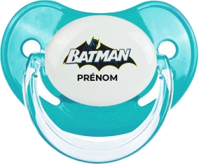 Batman logo design-2 avec prénom : Bleue classique Tétine embout physiologique