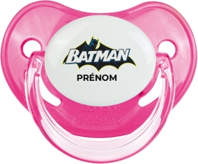 Batman logo design-2 avec prénom : Rose classique Tétine embout physiologique