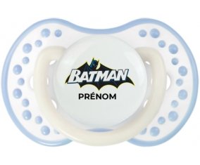 Batman logo design-2 avec prénom : Blanc-cyan classique Tétine embout Lovi Dynamic