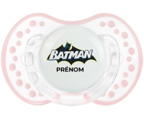 Batman logo design-2 avec prénom : Retro-blanc-rose-tendre classique Tétine embout Lovi Dynamic