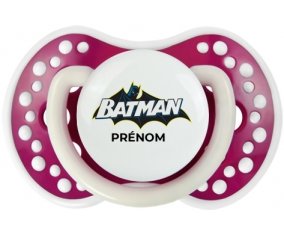 Batman logo design-2 avec prénom : Fuchsia phosphorescente Tétine embout Lovi Dynamic