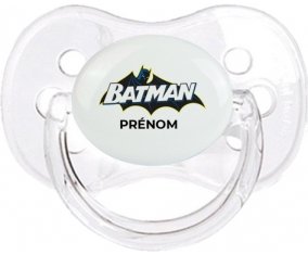 Batman logo design-2 avec prénom : Transparent classique Tétine embout cerise