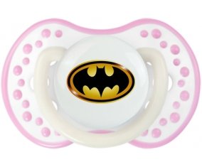 Batman logo noir et jaune : Blanc-rose phosphorescente Tétine embout Lovi Dynamic