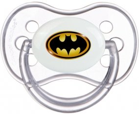 Batman logo noir et jaune : Transparente classique Tétine embout anatomique