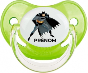Batman avec prénom : Vert classique Tétine embout physiologique