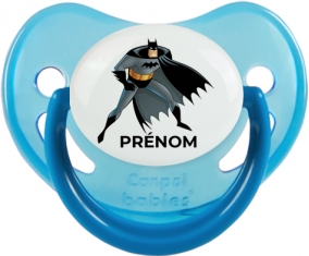 Batman avec prénom : Bleue phosphorescente Tétine embout physiologique