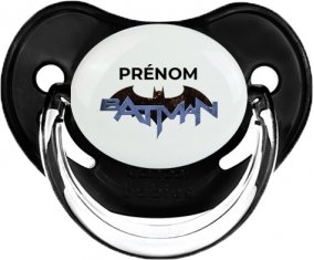 Batman logo design-3 avec prénom : Noir classique Tétine embout physiologique