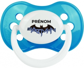 Batman logo design-3 avec prénom : Cyan classique Tétine embout anatomique
