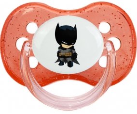 Batman kids logo : Rouge à paillette Tétine embout cerise