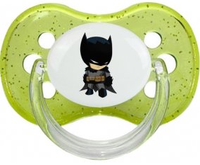 Batman kids logo : Vert à paillette Tétine embout cerise