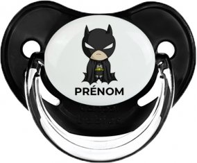 Batman kids logo design-2 avec prénom : Noir classique Tétine embout physiologique