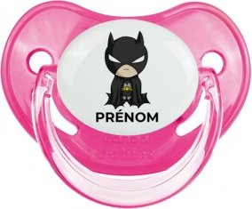 Batman kids logo design-2 avec prénom : Rose classique Tétine embout physiologique