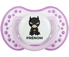 Batman kids logo design-2 avec prénom : Blanc-mauve classique Tétine embout Lovi Dynamic