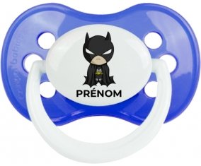 Batman kids logo design-2 avec prénom : Bleu classique Tétine embout anatomique