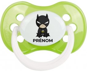 Batman kids logo design-2 avec prénom : Vert classique Tétine embout anatomique