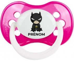 Batman kids logo design-2 avec prénom : Rose foncé classique Tétine embout anatomique