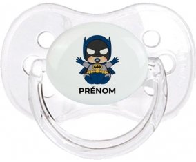 Batman kids logo design-3 avec prénom : Transparent classique Tétine embout cerise