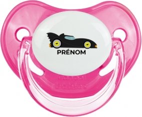 Batmobile design-2 avec prénom : Rose classique Tétine embout physiologique