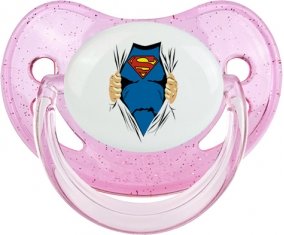 Superman design-1 : Rose à paillette Tétine embout physiologique