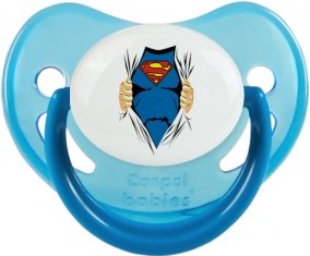 Superman design-1 : Bleue phosphorescente Tétine embout physiologique