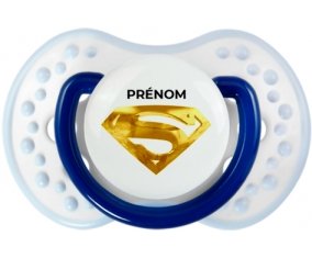 Logo Superman doré avec prénom : Marine-blanc-bleu classique Tétine embout Lovi Dynamic