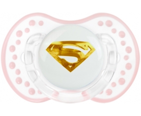 Logo Superman doré : Retro-blanc-rose-tendre classique Tétine embout Lovi Dynamic
