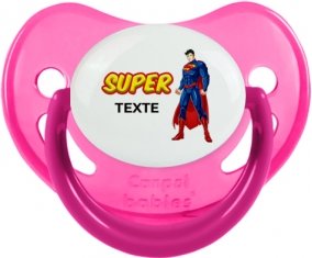 Superman avec texte : Rose phosphorescente Tétine embout physiologique