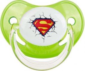 Logo Superman casse le mur : Vert classique Tétine embout physiologique