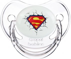 Logo Superman casse le mur : Transparent classique Tétine embout physiologique