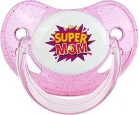 Super MOM : Rose à paillette Tétine embout physiologique
