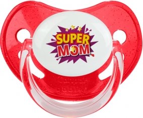 Super MOM : Rouge à paillette Tétine embout physiologique