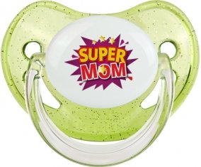 Super MOM : Vert à paillette Tétine embout physiologique