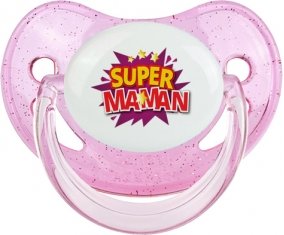 Super maman : Rose à paillette Tétine embout physiologique