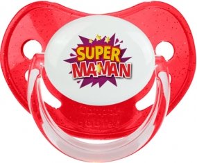 Super maman : Rouge à paillette Tétine embout physiologique