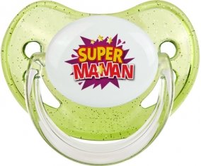 Super maman : Vert à paillette Tétine embout physiologique