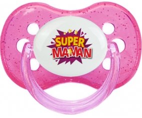 Super maman : Rose à paillette Tétine embout cerise