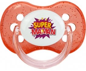 Super maman : Rouge à paillette Tétine embout cerise