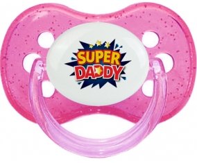 Super DADY : Rose à paillette Tétine embout cerise