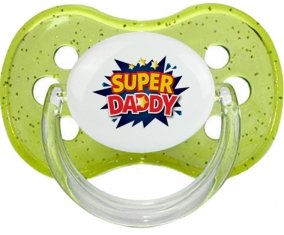 Super DADY : Vert à paillette Tétine embout cerise
