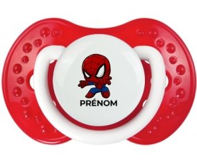Spiderman kids design-2 avec prénom : Blanc-rouge classique Tétine embout Lovi Dynamic