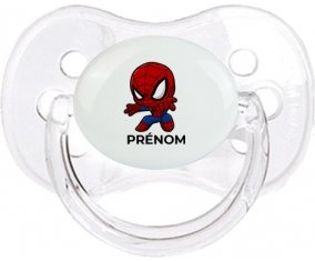 Spiderman kids design-2 avec prénom : Transparent classique Tétine embout cerise