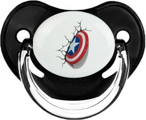Bouclier Captain America casse le mur : Noir classique Tétine embout physiologique
