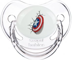 Bouclier Captain America casse le mur : Transparent classique Tétine embout physiologique
