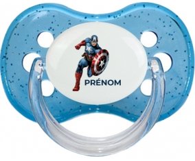 Captain America design-1 avec prénom : Sucette Cerise personnalisée