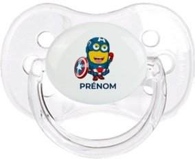 Captain America minion avec prénom : Transparent classique Tétine embout cerise